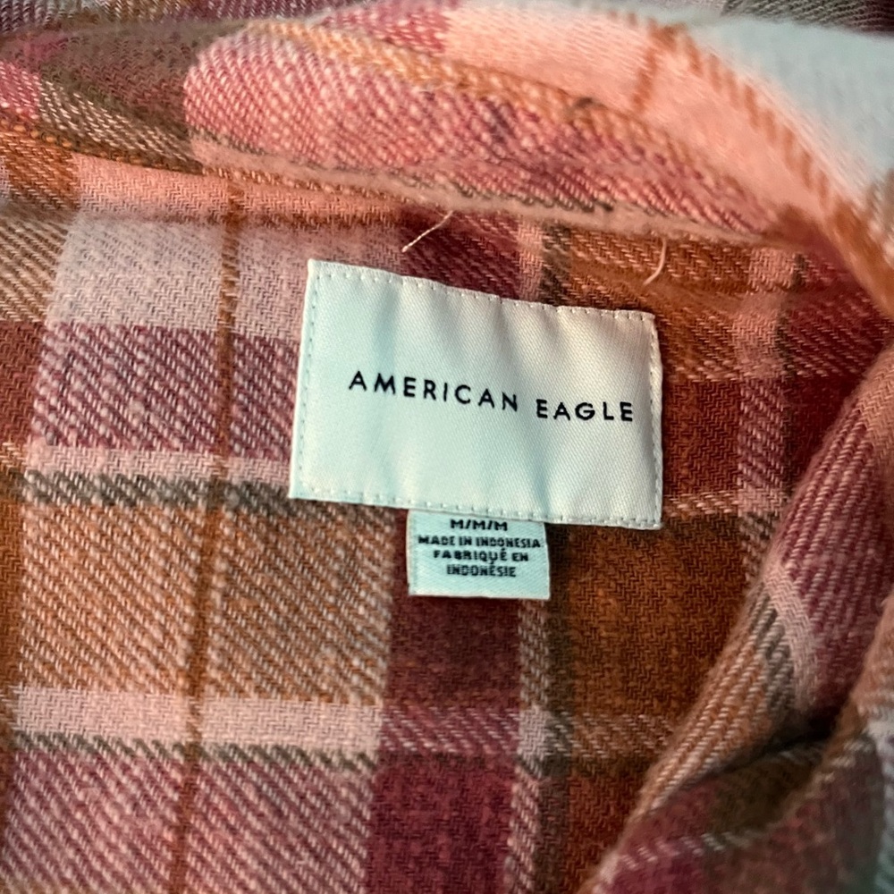 American Eagle Multicolored Distressed Flannel - image 3